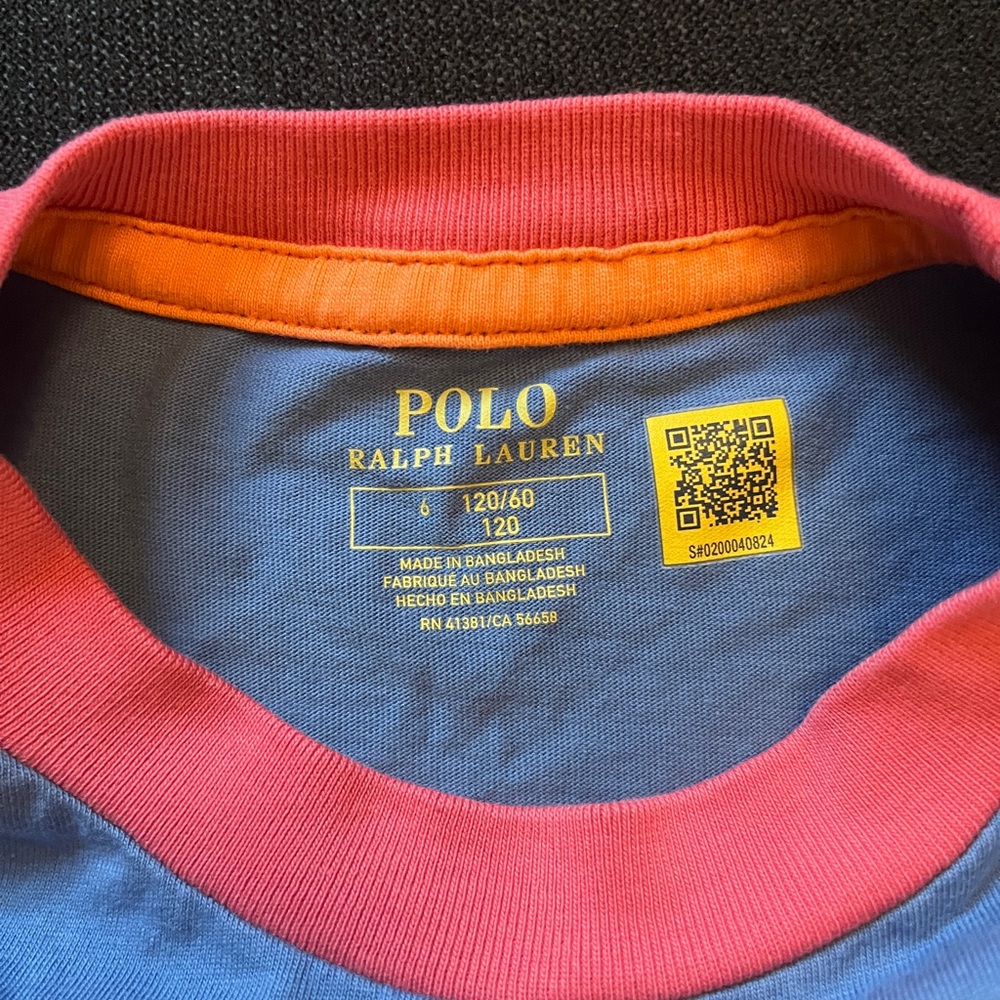 Ralph Lauren Polo Shirt - Blue, Red, and Orange